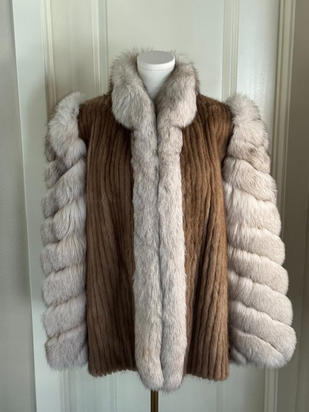 Vintage Saga Mink Fur Coat | Denmark | Two-Tone Fur Design | Luxurious Statement